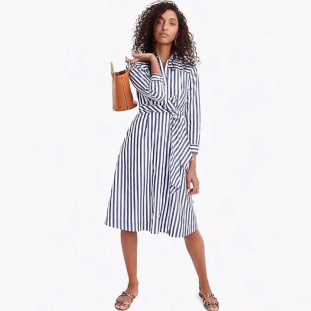 J. Crew stripped tie waist shirtdress - Picture 5 of 6